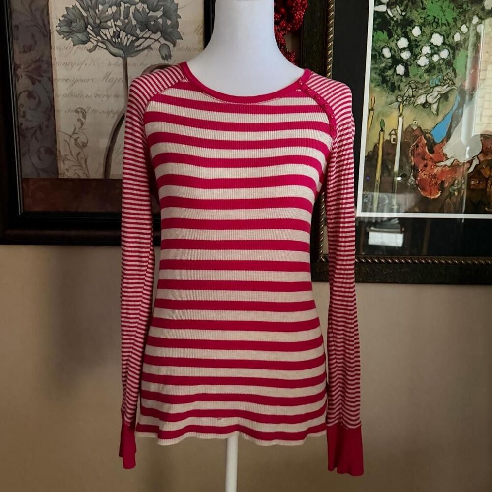 GAP vintage pink and cream stripped top